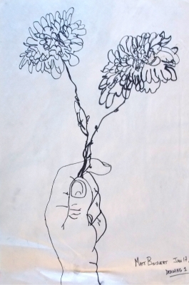 Contour Hand with flowers